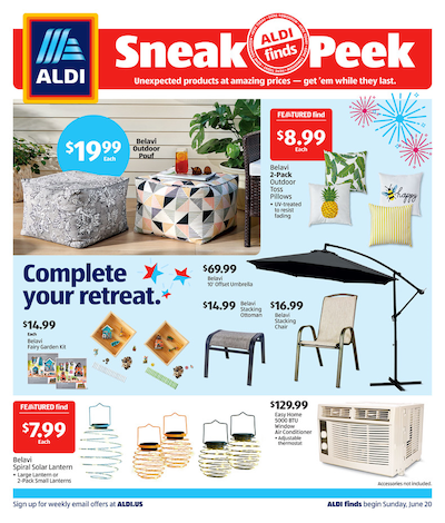 Aldi Finds Sneak Peek front of sales flyer