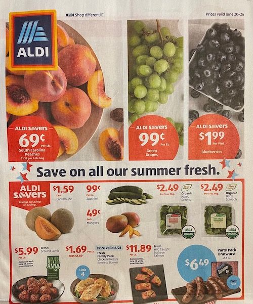  Top half of the Aldi Sales Flyer for the week of June 20