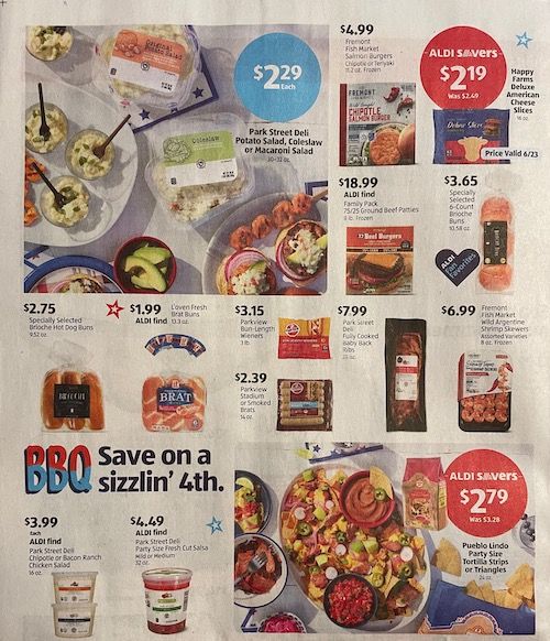 The top half of the back of the Aldi Sales Flyer for the week of June 20