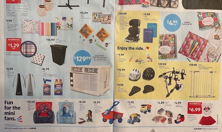 Inside bottom half of the Aldi Sales Flyer for the week of June 20