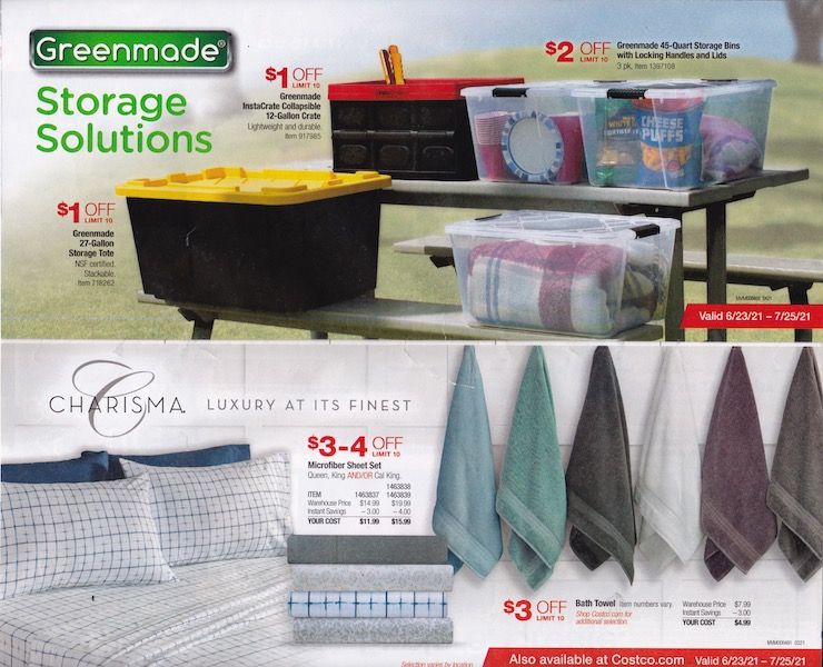 Costco Ad with towels