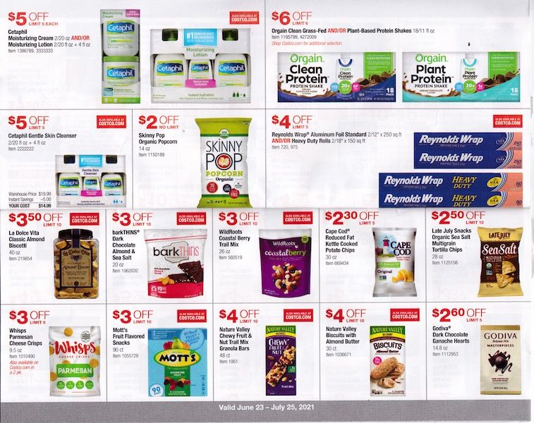 Costco ad with snacks