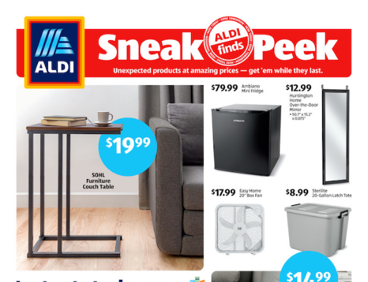 Aldi Finds Sneak Peek front of flyer for August 1