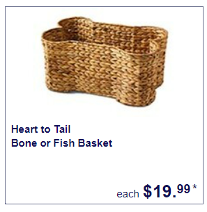 Basket shaped like a bone or fish
