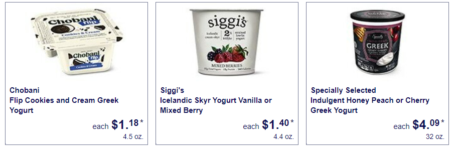 Greek Yogurt, Chobani, Siggi's, and Specially Selected