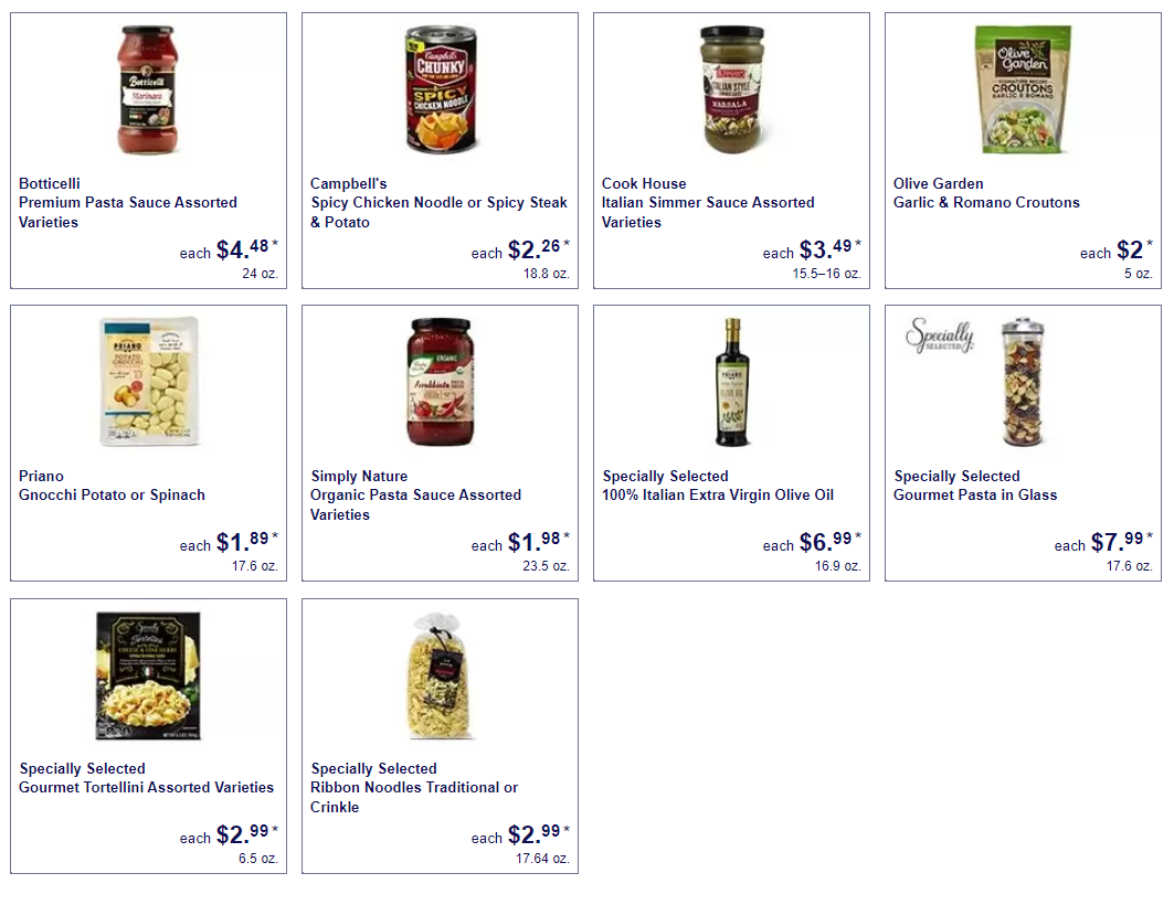 pantry items including organic pasta sauce