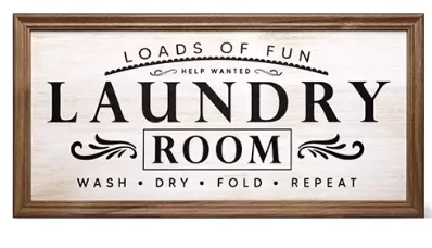 Laundry room sign