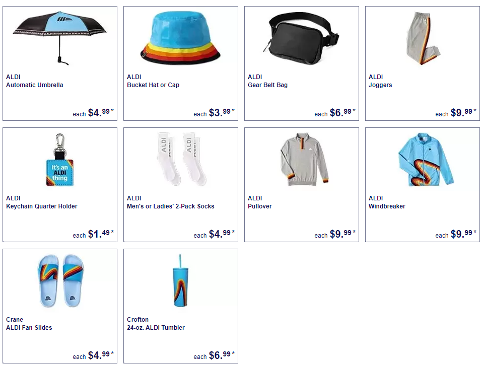 ALDI Gear - athleisure wear in Aldi colors