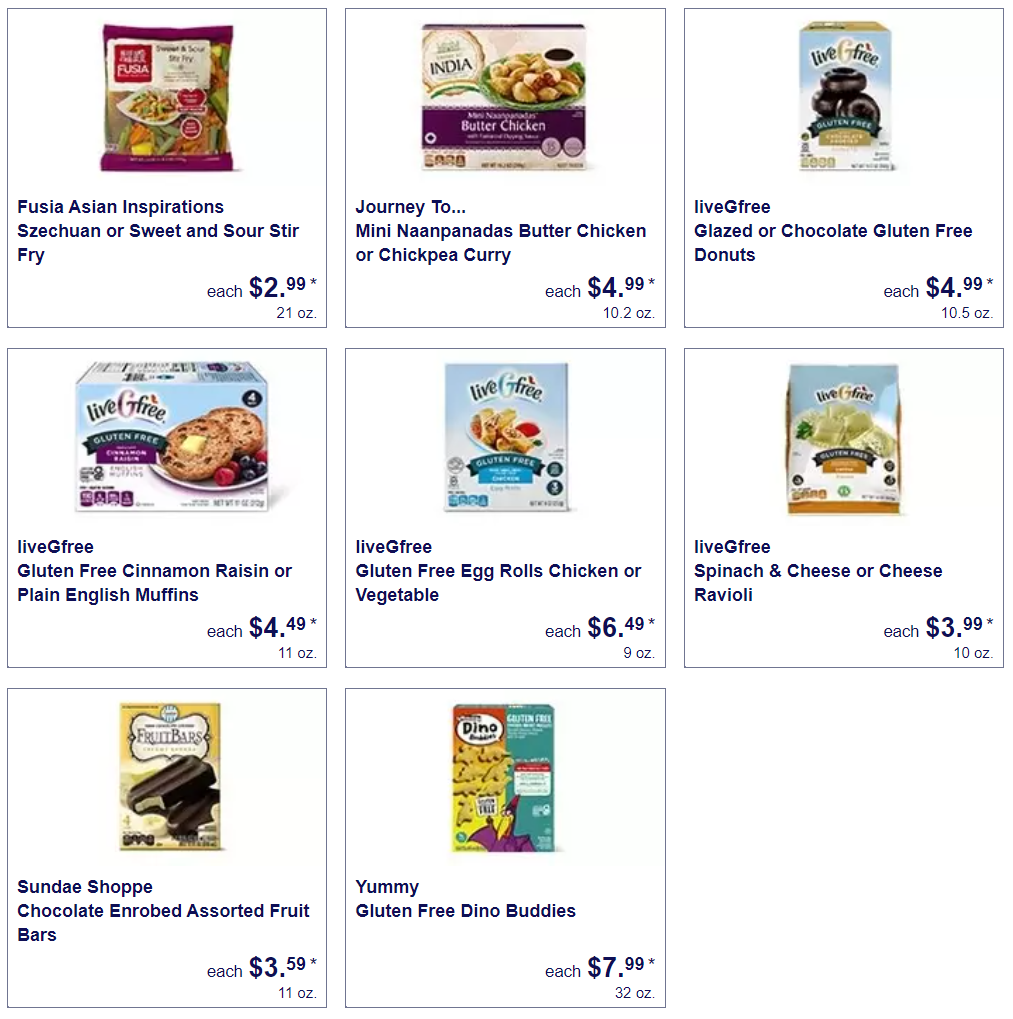 Frozen Food - gluten free items