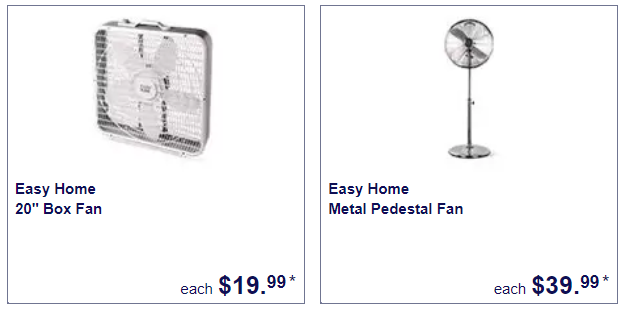 Box fan and pedestal fan