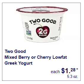 mixed berry or cherry lowfat greek yogurt - 5.3 oz.