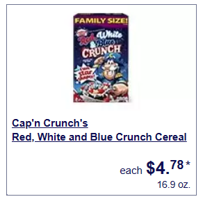 Cap'n Crunch's Red, White, and Blue Cereal