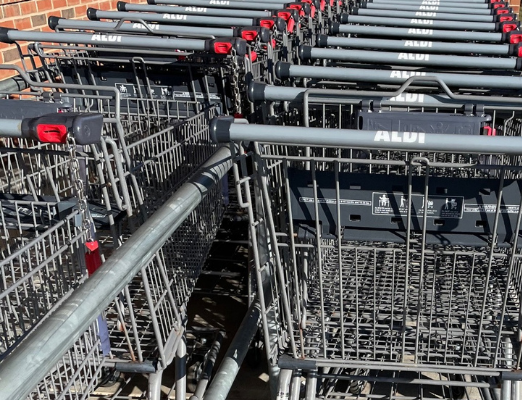 Aldi Carts lined up