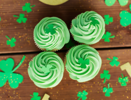 Shamrock green cupcakes