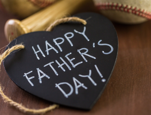 Happy Father's Day on a chalkboard shaped heart.