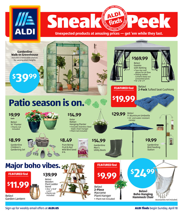 Aldi Sneak Peek for the week of April 18